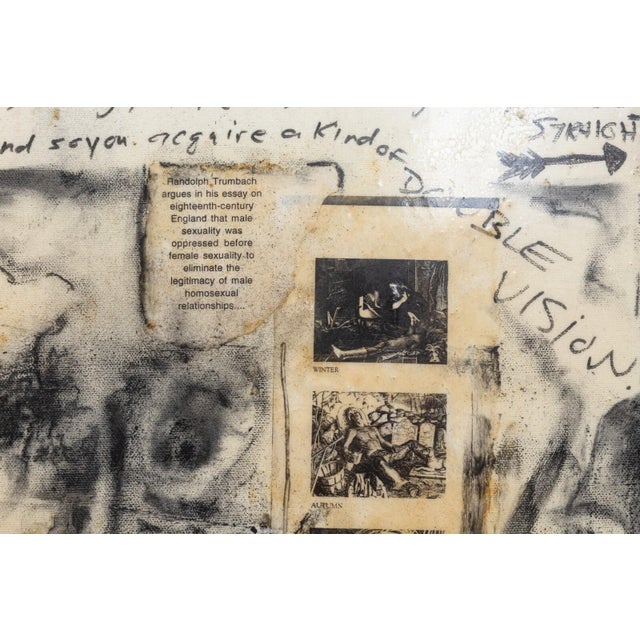 Abstract Modern Abstract Figurative Collage Canvas Untitled a World Where I Exist Signed For Sale - Image 3 of 6