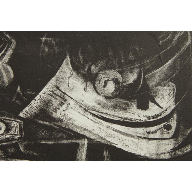 Mid Century Block Print #14 Unknown Artist 1958 on Watercolor Paper For Sale - Image 4 of 8