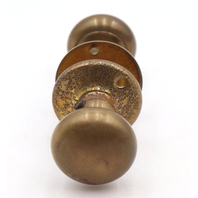 Mid 20th Century Vintage 1.75 In. Brass Passage Door Knobs For Sale - Image 5 of 6