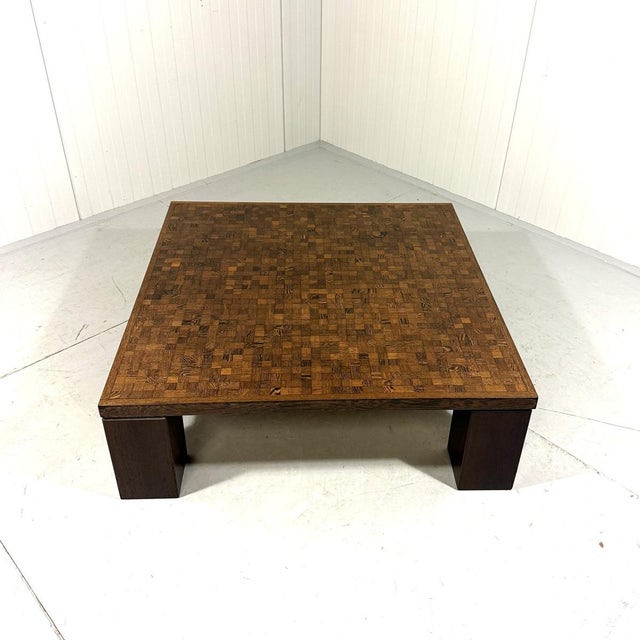 Wood Wenge End-Grain Mosaic Coffee Table by Rolf Middelboe & Gorm Lindum for Tranekær Furniture, Denmark, 1970s For Sale - Image 7 of 17