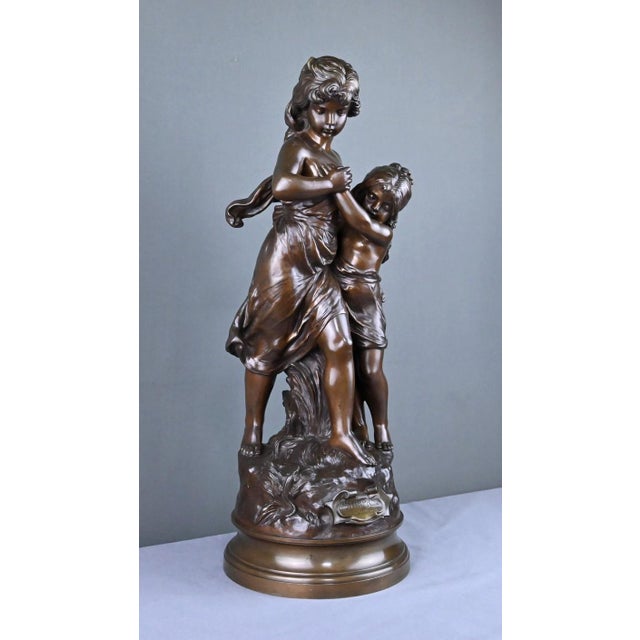 Hippolyte Moreau, Large Surprise Sculpture, Late 19th Century, Bronze For Sale - Image 3 of 18
