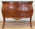 Vintage French Louis XV Style Bombe chest commode. Veneer construction with beveled edge marble top and four drawers....