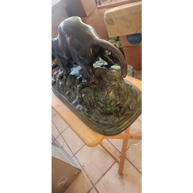 1960s 1960s Hunting Dog Chasing Pheasant Bronze Dog Sculpture For Sale - Image 5 of 5