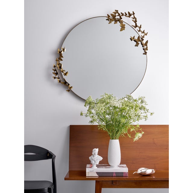 Traditional Butterfly Mirror Lighter Version Wall Mirror For Sale - Image 3 of 5