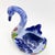 Vintage MCM Portugal Blue Portuguese Hand Painted Pottery Swan Planter For Sale - Image 4 of 6