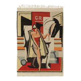 Signed Antique 19th Century Jean Metzinger Tapestry “Ecuyère Au Cirque” - Rug & Kilim For Sale
