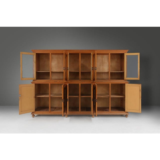 12-Door Monastery or Display Cabinet in Pine, Belgium, 1890s For Sale - Image 9 of 16