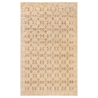 Doris Leslie Blau Vintage Spanish Beige Handmade Wool Rug For Sale