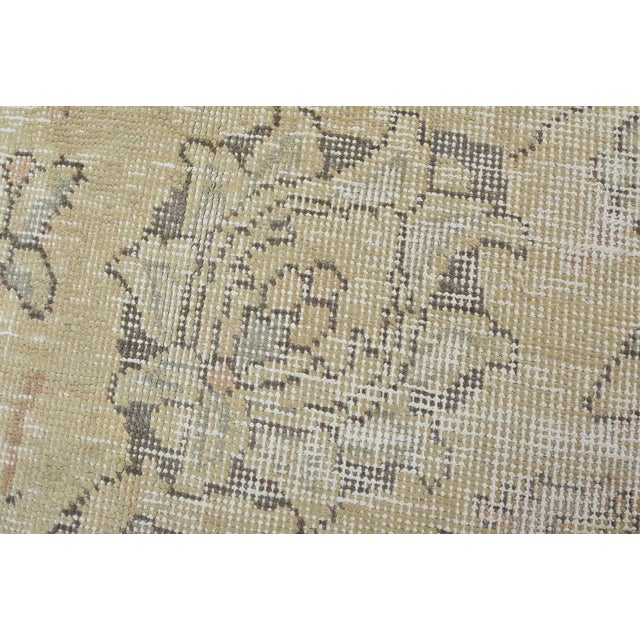 Textile Tabriz Rug 9’9” X 12’6” Beige Wool Vintage Distressed Hand-Knotted Carpet For Sale - Image 7 of 15