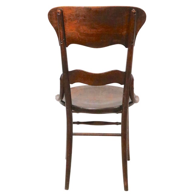 Larkin & Co. Early 20th Century Victorian Oak Bentwood Side Chair For Sale - Image 4 of 12