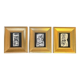 Three Contemporary Original Abstract Marker Drawings by Wayne Cunningham- Set of Three For Sale