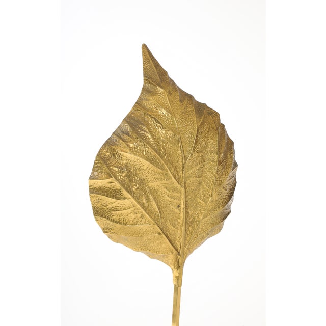 1970s Italian Rabarbaro Brass Leaf Floor Lamp, Bottega Gadda For Sale In New York - Image 6 of 10