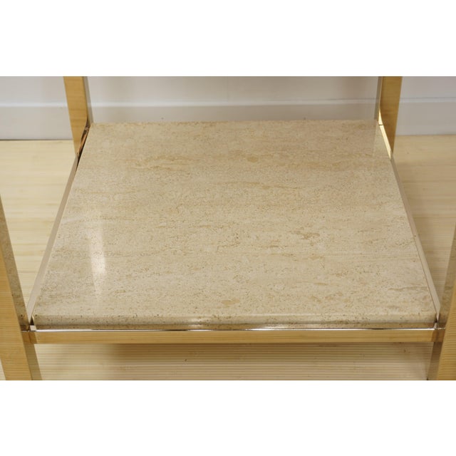 Side Tables in Travertine and 24 Carat Gold from Belgo Chrom / Dewulf Selection, 1970s, Set of 2 For Sale - Image 11 of 15