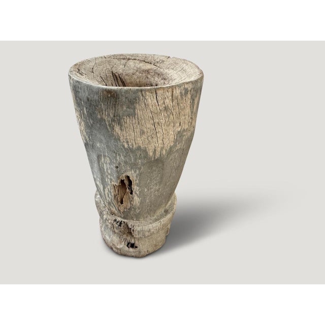 1970s Andrianna Shamaris Antique Teak Wood Sculptural Vessel For Sale - Image 5 of 6
