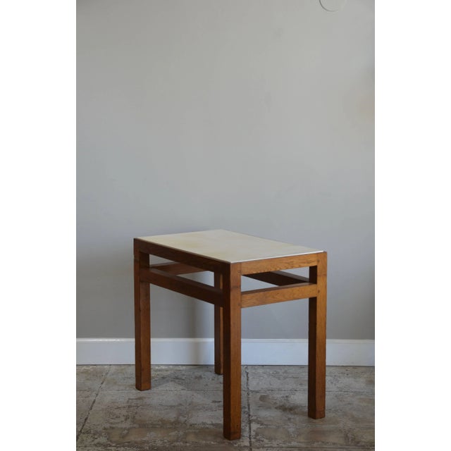 Oak and Parchment 'Tenon' Side Table or Night Stand by Design Frères For Sale In Los Angeles - Image 6 of 10
