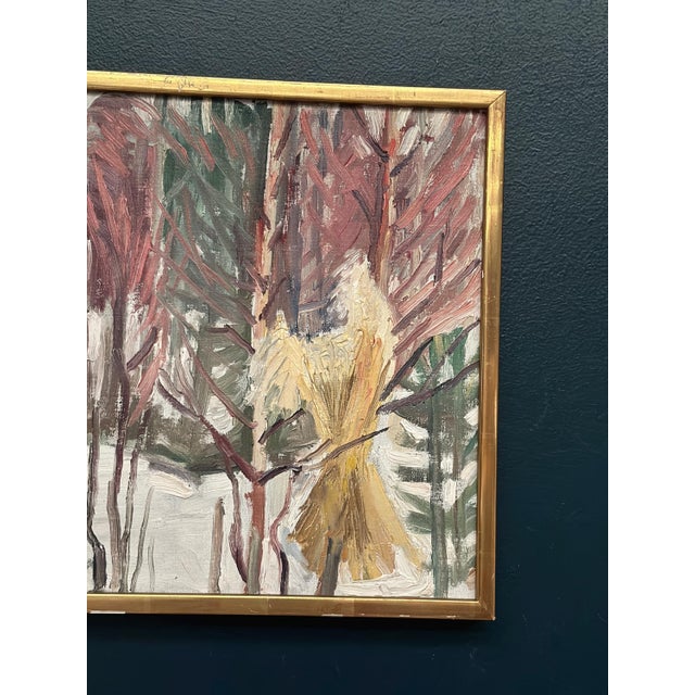 Mid-Century Modern M. Niklas, Winter Landscape, 1960s, Oil on Canvas, Framed For Sale - Image 3 of 10