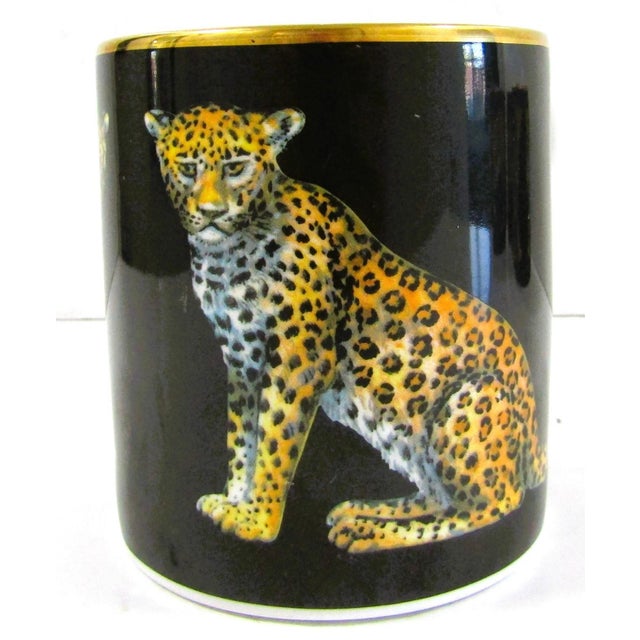 1980s Halcyon Days Magnificent Wildlife Two Tiger and Two Twin Leopard Mugs - Set of Four For Sale - Image 14 of 18