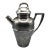 Tea Pot Style Cocktail Shaker 1930’s T and T Nickel Silver Hand Hammered For Sale