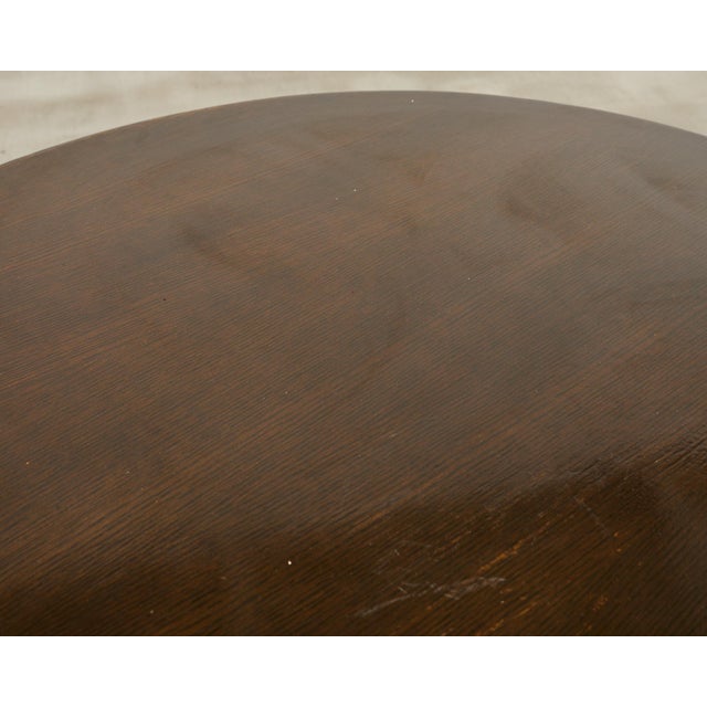 McGuire Midcentury Organic Modern Round Oak Rattan Dining Table For Sale - Image 9 of 15