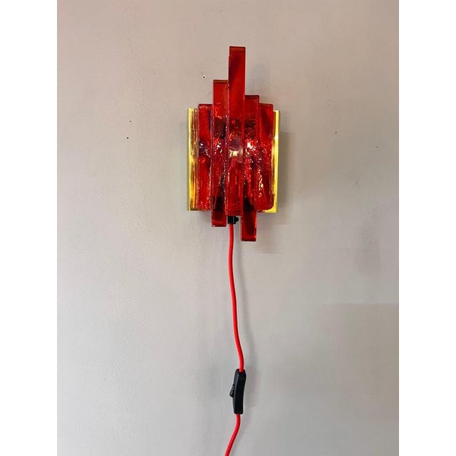 Red Wall Lamp by Claus Bolby For Sale - Image 5 of 11