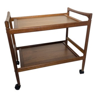 Vintage Danish Teak Bar Cart from Dyrlund, 1960s For Sale