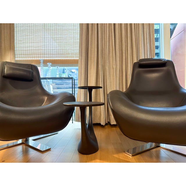 Antonio Citterio Pair of "Mart" Leather Lounge Chairs Attributed to Antonio Citterio for B&b Italia For Sale - Image 4 of 18
