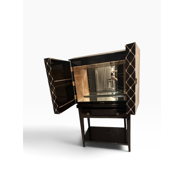 Century Furniture Century Furniture Prink Illuminated Art Deco Revival Bar Cabinet For Sale - Image 4 of 16