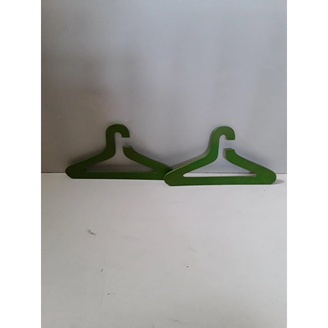 Vintage Green Plywood Hangers, Set of 2 For Sale - Image 3 of 5