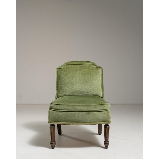 19th Century France Mid-century Modern Green Wood Lounge Chair For Sale In Greensboro - Image 6 of 10