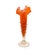 Glass Vintage Murano Orange Art Glass Ruffled Vase W/ Applied Rigaree For Sale - Image 7 of 7