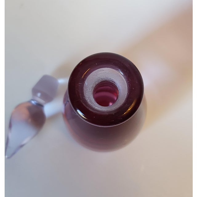 Mid-Century Modern Archimede Seguso Murano Glass Neodymium Ruby Sommerso Perfume Bottle For Sale - Image 3 of 12
