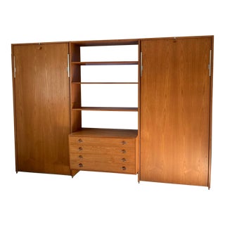1960s Vintage Teak Mid Century Hans J. Wegner Murphy Bed With Shelf For Sale