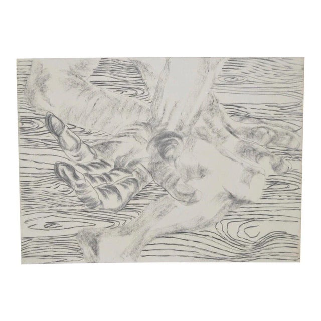 1980s Frank Van Hemert Figurative Original Charcoal Drawing on Paper For Sale - Image 11 of 11