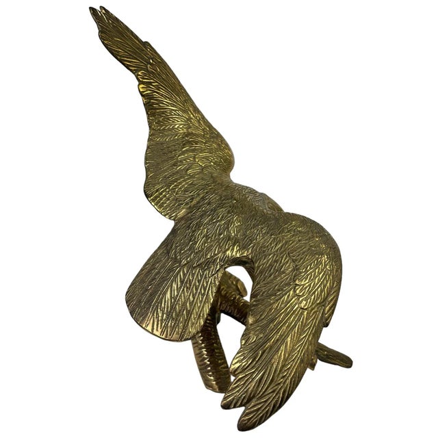 Vintage Brass Perched Eagle For Sale - Image 4 of 10