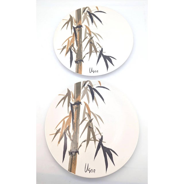 1970s Mikasa Vera Neumann Bamboo "Branch" Dinner Plates, Set of 8 For Sale - Image 9 of 11