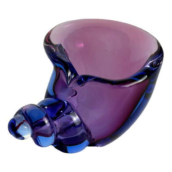 Murano Sommerso Glass Conch Shell Sculpture from Alfredo Barbini, 1970s For Sale