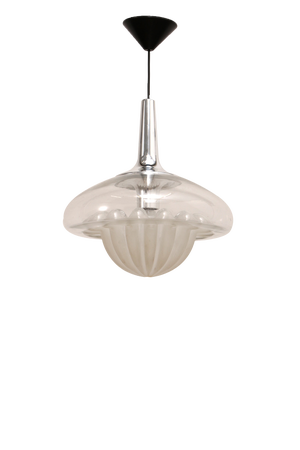 Vintage Glass Hanging Lamp from Peill & Putzler, 1960s