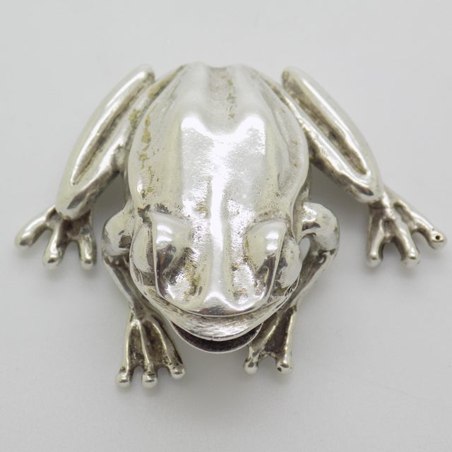 1970s Vintage Italian Silver Life Size Frog, 1970s For Sale - Image 5 of 14