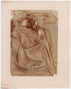 Salvador Dali, Dante's Repentance, 1964, Woodcut