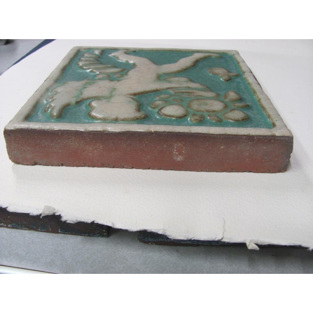 Grueby Pottery Decorative "Angel" Tile 6" X 6" Circa 1905 For Sale In Providence - Image 6 of 9