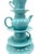 Sky Blue 1980s Blue Tea Cups Stack Vase For Sale - Image 8 of 13