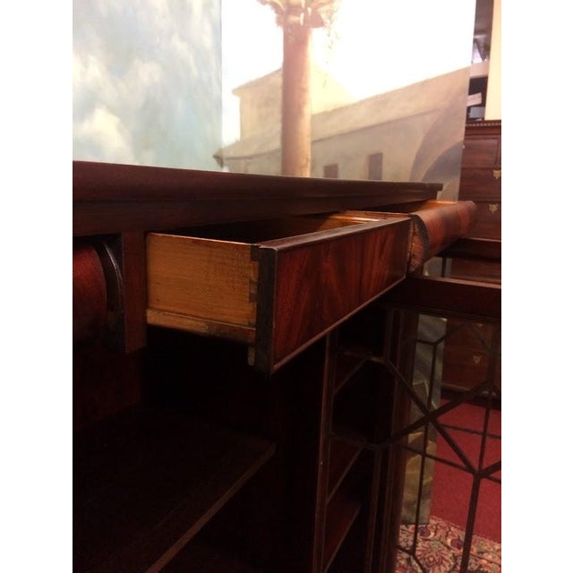 Brown Antique Mahogany Bookcase, Empire Revival Bookcase For Sale - Image 8 of 17