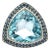Bohemian Topaz & Sapphire Trillion Cut Cocktail Ring Size 7 For Sale
