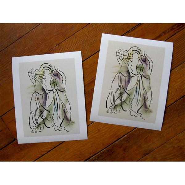 2020s Semi Abstract Figurative Giclee Reproduction Prints - Set of 2 For Sale - Image 5 of 6