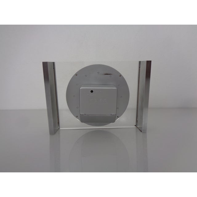 Table Clock in Acrylic Glass and Brushed Aluminum from Kienzle International, Germany, 1960s For Sale - Image 4 of 15