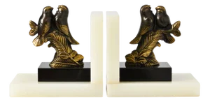 Art Deco Bird Bookends, 1930s, Set of 2