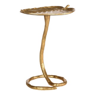 Gold Foil Petal Side Table, Gold For Sale