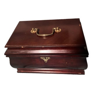 Vintage Mahogany Jewelry Box From “The Commodore” Collection by Rosalco For Sale