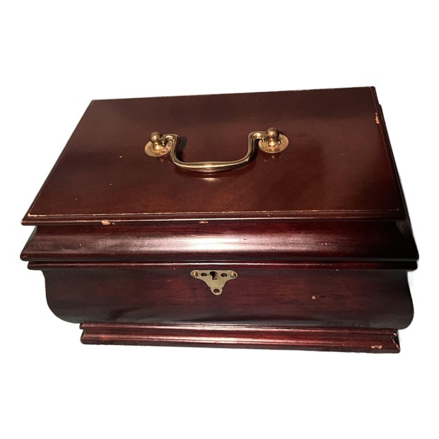 Vintage Mahogany Jewelry Box From “The Commodore” Collection by Rosalco For Sale