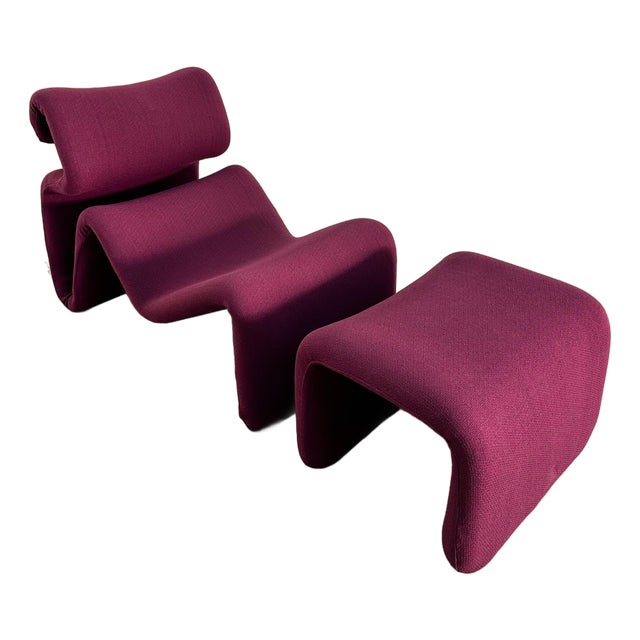 Vintage 1970s Attributed to Jan Ekselius Etcetera Chair & Ottoman MCM Retro For Sale